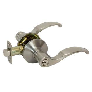 Pearson Scroll Style Entry Door Lever Lock Right Hand, Satin