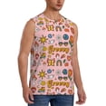 thumbnail image 2 of Bixox Men's Retro 70s Hippie Printed Shirt Sleeveless Fitness Tank Top-3X-Large, 2 of 7