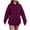 Dark Purple, variant on UngA Women Oversized Hoodie Solid Basic Fleece Letter Loose Hoodie Sweatshirt Long Sleeve Kangaroo Pocket Drop Shoulder Pullovers Top Hoodie Women (AG,XL)