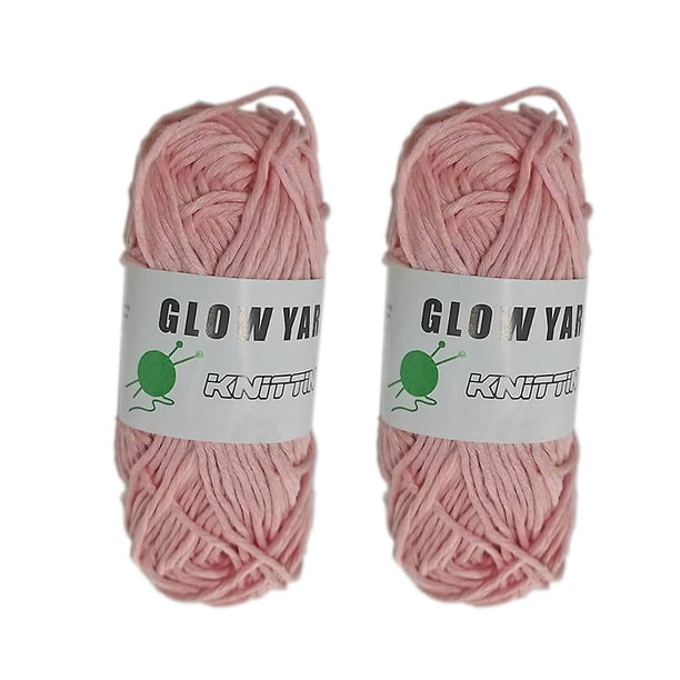 2 rollos de hilo que brilla en la oscuridad para crochet, 50 m por rollo, hilo luminoso que brilla en la oscuridad para tejer para principiantes, suministros para fiestas, hilo exfoliante