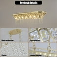 thumbnail image 5 of 39" Modern Crystal Rectangle Chandelier, Gold Finish Linear Pendant Light with Cascading Beads for Dining Room, Living Room, or Foyer (Bulbs Not Included), 5 of 9