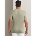 thumbnail image 3 of DARING DIVA Men's Short Sleeve Button Regular Fit Knit Texture Polo Shirt XXL khaki, 3 of 6