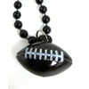 Black Football Shape Mardi Gras Bead Beads Necklace Party Favor