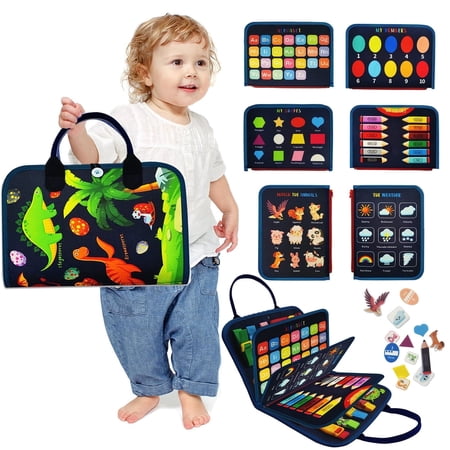 Usmallbee Busy Board for Toddlers Montessori Toys for 1 2 3 4 5 Year Old Sensory Board for Learning Fine Motor Skills Toys Preschool Learning and Travel Toys for Boys Girls