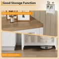 thumbnail image 3 of GloryStar Sideboard With 2 Glass Doors, 29" Large Buffet Cabinet With Solid Wood Countertop, Coffee Bar Cabinet With 2 Drawers, Modern Farmhouse Storage Table for Kitchen Dining Room, Living Room, 3 of 7