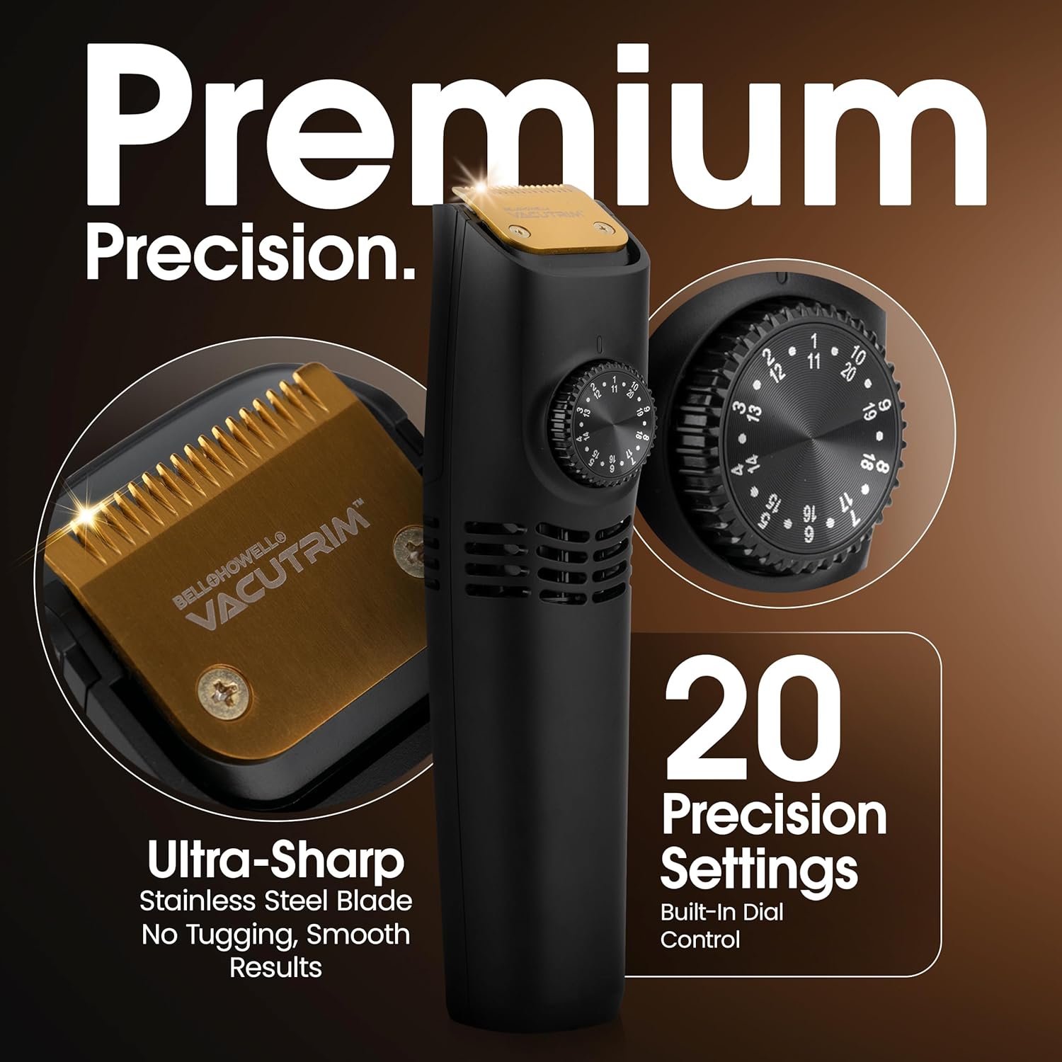 Bell + Howell Vacutrim Cordless Beard Trimmer with Vacuum photo 2