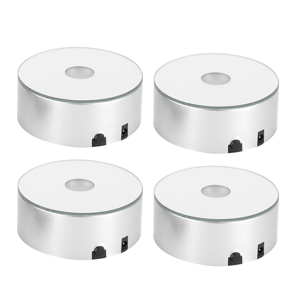 BIMZUC 4Pcs LED Light Base For Crystal Ball Art Display Stand Colorful Light Home Decor 2.95 inches / 7.5 cm