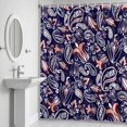 thumbnail image 5 of Shower Curtain, Abstract Vintage Paisley Waterproof Fabric Bathroom Shower Curtains Set with Hooks,72 X 72 Inch Long, Boho Floral Texture Midnight Blue, 5 of 9