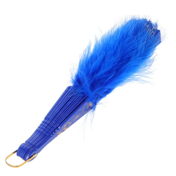 FRCOLOR Foldable Fan Vintage Handheld Chinese Folding Fans for 1920s Flapper Hand Fan Costume Party Wedding Dancing Decoration Blue
