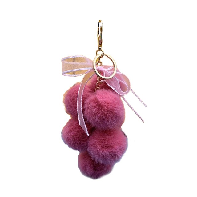 Qarigey para adultos, llavero de uva de peluche, bolso de hombro, decoración colgante, llavero de bola de pelo portátil, adorno de fiesta, Ropa, zapatos y accesorios Miscelánea Rosa roja Qarigey AP014139-06