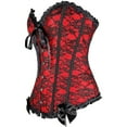 thumbnail image 5 of MISS MOLY Women's Sexy Satin Overbust Corset Lace up Busiter Shapewear Outfit, CZ815, 5 of 6