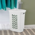 thumbnail image 3 of Sterilite White Laundry Hamper w/ Lift-Top, Wheels, & Pull Handle, 6 Pack, 3 of 9