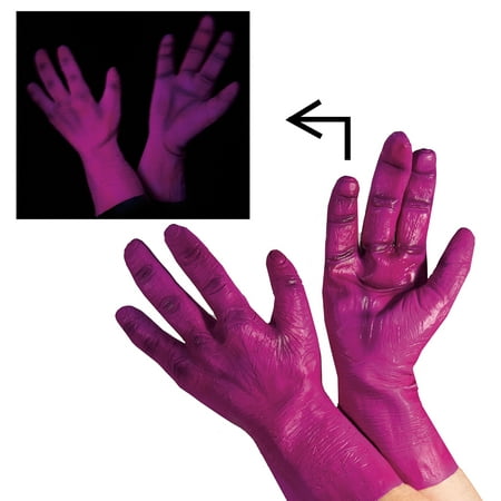 Purple Blacklight Glowing Alien Halloween Hands