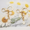 thumbnail image 5 of Soda Candy Initial Keychain Flower Keyring for Key Cute Letter Bag Charms for Handbag Backpack, White, H, 5 of 6