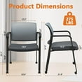 thumbnail image 3 of CLATINA Grey Waiting Room Chair with Wheels Mesh Back Stacking Arm Chairs with Upholstered Fabric Seat and Ergonomic Lumbar Support for Office School Church Guest Reception, 3 of 9