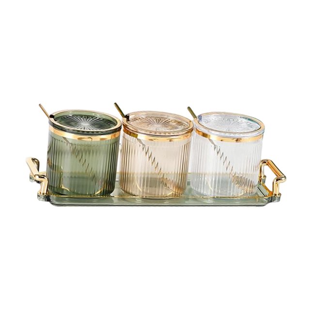 de cajas de acrílicos, agitador de especias, contenedor de , utensilios de cocina con bandeja, vinagrera de pimienta, color mezclado Macarena tarro de especias