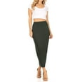 thumbnail image 4 of Women's Casual High Waist Back Slit Solid Bodycon Pencil Midi Skirt S-3XL, 4 of 6