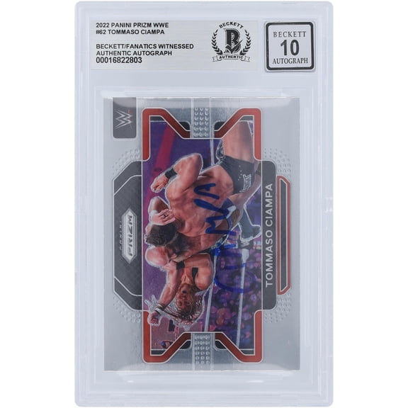 Tommaso Ciampa WWE Autographed 2022 Panini Prizm #62 Beckett Fanatics Witnessed Authenticated 10 Card - Fanatics Authentic Certified