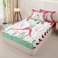thumbnail image 3 of Homewish Baseball Ice Cream Kid Zipper Twin Comforter Sets with Fitted Sheet and 2 Pillowcases, Red Green Cartoon Zipper Bedding Set, Polka Dots Reversible, 4pcs, 3 of 6