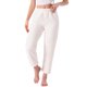 thumbnail image 1 of INSPIRE CHIC Pantalones de pijama para mujer, forrados de felpa, con cinturilla elástica, ropa de estar en casa, cálidos y suaves, pantalones largos de invierno con bolsillos, XS, blancos, 1 of 5