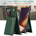 thumbnail image 5 of Dteck Flip Leather Wallet Case for Samsung Galaxy Note20 Ultra, Crossbody Wallet Case with Credit Card Holder Zipper Pocket Lanyard Shoulder Strap,Kickstand Phone Cover for Samsung Note20 Ultra,Green, 5 of 9