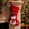 thumbnail image 3 of Kbndieu Red Felt Christmas Stockings, Embroidered Xmas Stockings Santa, Snowman, Reindeer Xmas Character, Christmas Hanging Ornament for Family Holiday Season Decor, 3 of 6