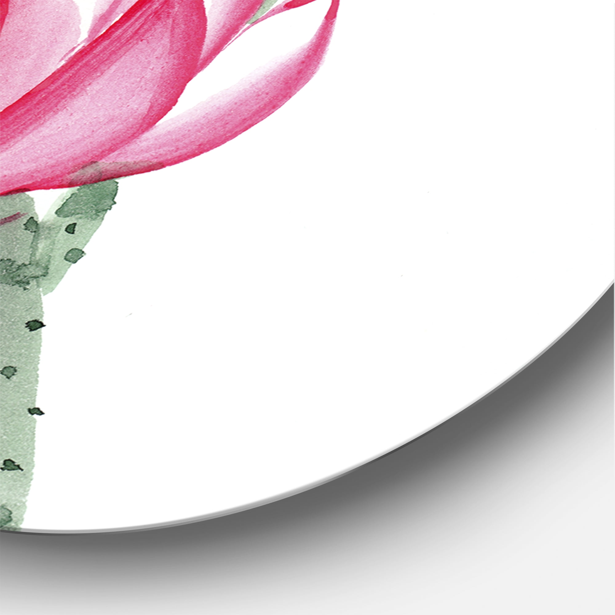 Designart 'Ancient Pink Lotus Flower' Traditional Circle Metal Wall Art 36x36 - Disc of 36