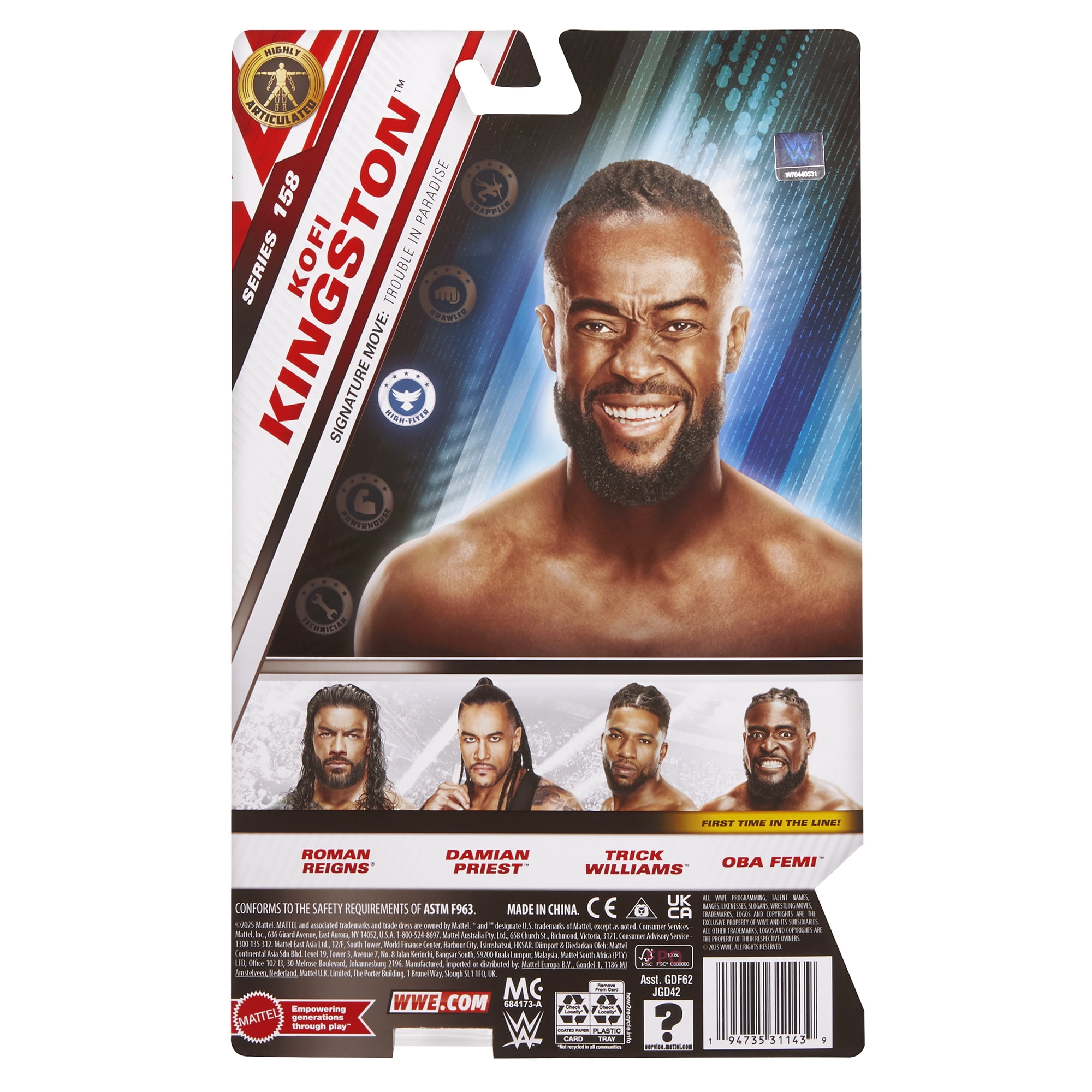 Kofi Kingston - WWE Main Event 158 Mattel WWE Toy Wrestling Action Figure
