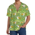 thumbnail image 3 of Honeii 's Cartoon Duck for men's short-sleeved button-up collared shirt featuring a pocket, perfect for beach vacations, and travel adventures., 3 of 5