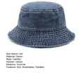 thumbnail image 7 of Eoperou Bucket Hat Solid Color Washed Vintage Anti-UV Sunscreen Decorative Denim Unisex Women Men Cap Headwear, 7 of 7