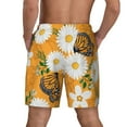 thumbnail image 3 of Kdxio White Floral And Butterflies Print Men'S Swim Trunks With Compression Liner 7 Inch Inseam Quick Dry Swim Shorts, 3 of 7