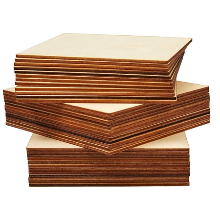 crafts cutout unfinished creations inches bright pieces pack square wood diy