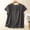 Gray, variant on Womens Cotton Linen Tops Short Sleeve Pleated Shirts Basic Crew Neck Tee Blouses Casual Work Tunic Summer Top