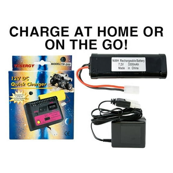 7.2 Volt NiMH Battery Pack (3300 mAh)   Wall Charger   Car Charger
