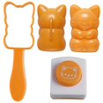 thumbnail image 2 of Cute Cat Onigiri Mold for Rice Ball Making with PP Material Orange DIY Kitchen Tool Set 6.5 x 4.5 cm, 2 of 4
