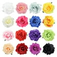 thumbnail image 2 of 16 Pack Colorful Handmade Large Rose Flower Hair Bow Wreath Garland Elastic Stretchy Hair Ties Ponytail Holder Band Scrunchies Ring Decorative Accessories for Women Wedding Bridal Party, 2 of 4