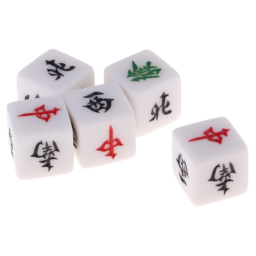 5 Stücke Traditionelles Brettspiel Casino Mahjong Dices Set Reise 