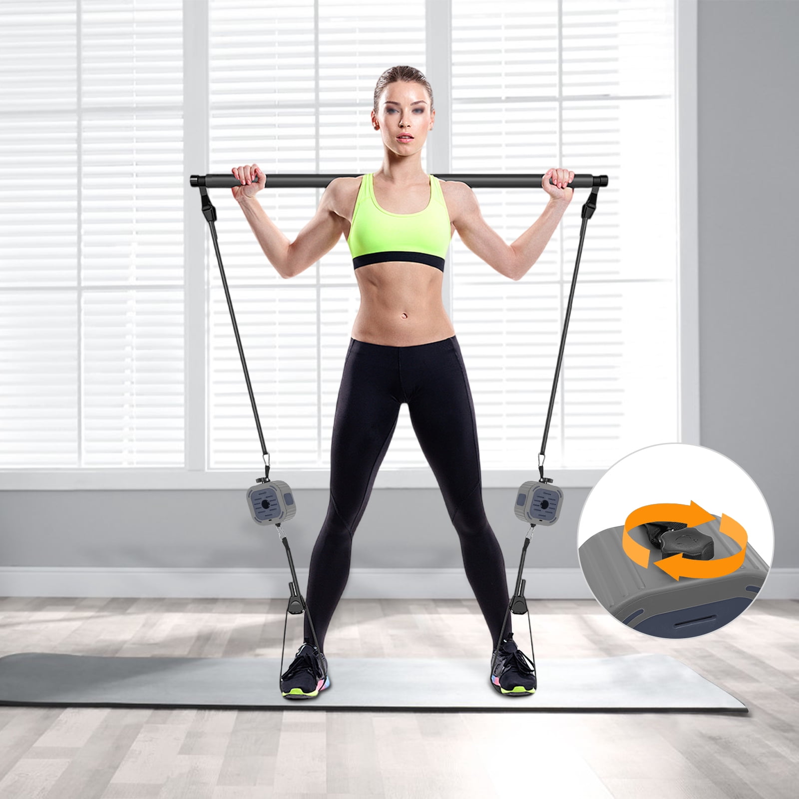Dwellnix Workout Bands Pump Set Exercise Bands Handles Fitness Pump and Band Kit