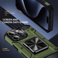 thumbnail image 4 of JTCASES for iPhone 14 Pro Max Armor Case, Built-in Rotatable Kickstand Anti-slip Bumper Heavy Duty Protective Hybird Shockproof Anti-fall Shell Car Mount, Olivegreen, 4 of 8