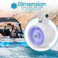 thumbnail image 3 of 8" Marine Wakeboard Water Resistant Speaker - Single 2-Way Mini Box Speaker System with Built-in LED Lights, White, 3 of 8