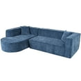 thumbnail image 6 of Harper & Bright Designs Modern Modular Sponge L-Shape Sectional Sofa, Chenille Ergonomic Curved Foam Couch for Living Room Apartment Small Spaces, No Wooden Frame, Blue, 6 of 13