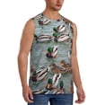 thumbnail image 2 of Uemuo Mallard Ducks Swimming Pattern Men's Sleeveless T-Shirt,Muscle Athletic Tank Top, Moisture-wicking Quick-dry Breathable Classic Tee Top for Gym Run Outdoor Sports-Large, 2 of 8