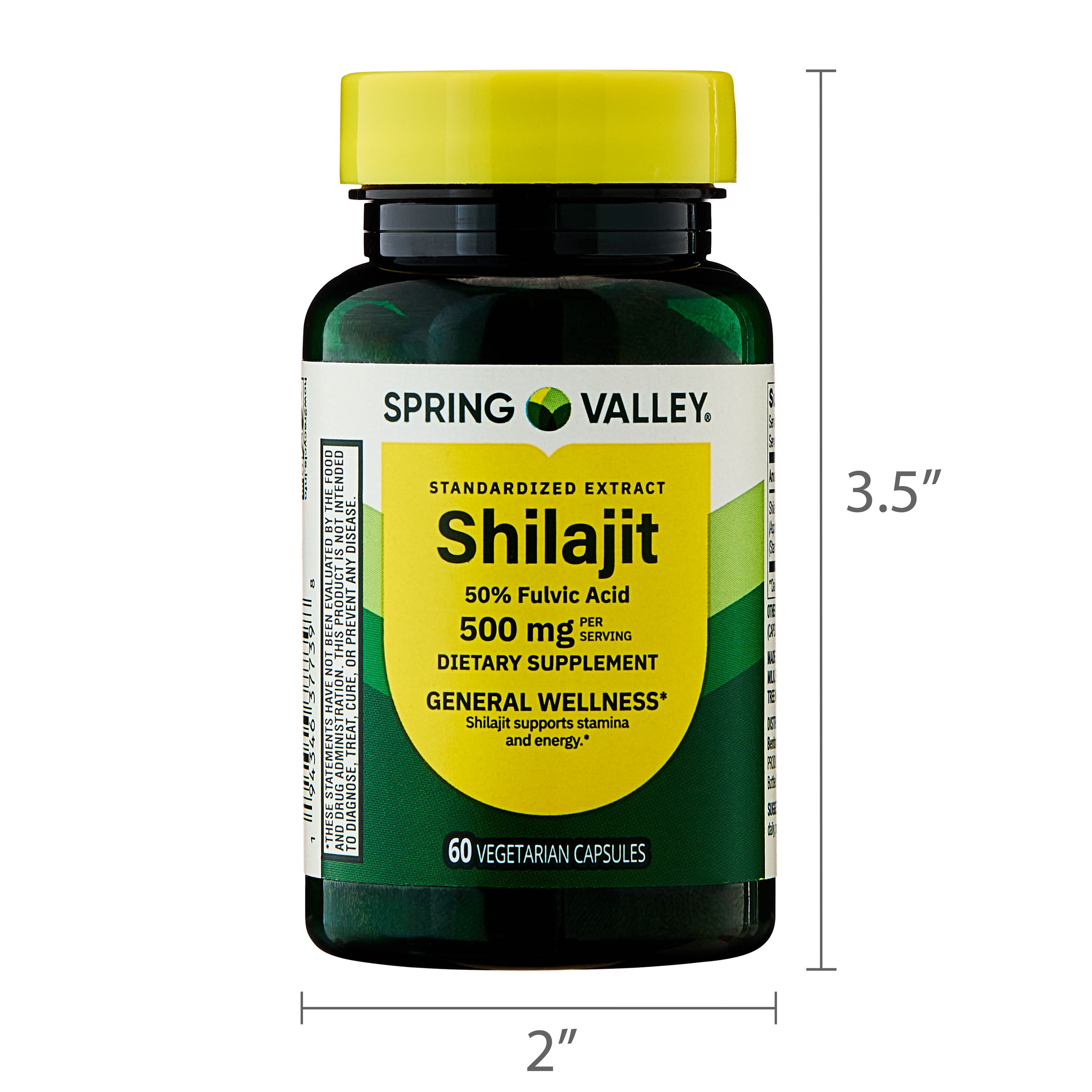 Spring Valley Shilajit 50% Fulvic Acid, 500mg, 60 Vegetarian Capsules