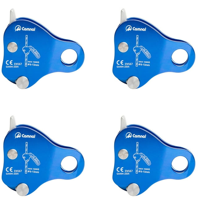 4X Ascensor Protector de Escalada de Seguridad 220 LB Dispositivo Protector de Escalada Agarre de Cuerda Aparejo de Escalada Al Aire Libre Cuerda de 8-13 mm, Azul