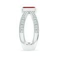 thumbnail image 3 of ANGARA Natural Emerald-Cut 1 ct Ruby Criss Cross Solitaire Engagement Ring in 14K White Gold for Women (Size-7x5mm) | July Birthstone, Anniversary, Jewelry Gift for Women | Natural Ruby Ring, 3 of 10