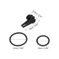 thumbnail image 2 of Uxcell 0.63 x 0.37 x 0.35 inch Plastic Fishing Hook Keeper Holder with 2 Size Rubber Rings Black 10 Pack, 2 of 5