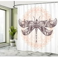 thumbnail image 4 of Ambesonne Ethnic Shower Curtain, Dragonfly Mandala, 69"Wx75"L, Eggplant Pale Rose, 4 of 4