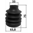 thumbnail image 2 of Febest BOOT CV JOINT KIT 63.8X75X33 # 1617P-211R-KIT OEM A0003570191, 2 of 2