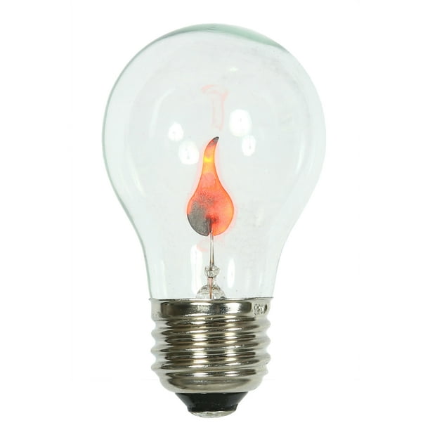 A19 Clear Flicker Flame E26 Bulb 5/box