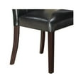 thumbnail image 3 of Benzara Dining Side Chair Set of 2, Button Tufted Black Faux Leather Upholstery, 3 of 4